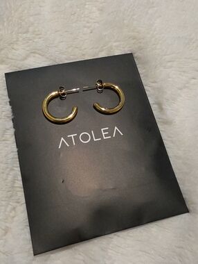 Atolea Gold Tone Chunky Hoop Earrings